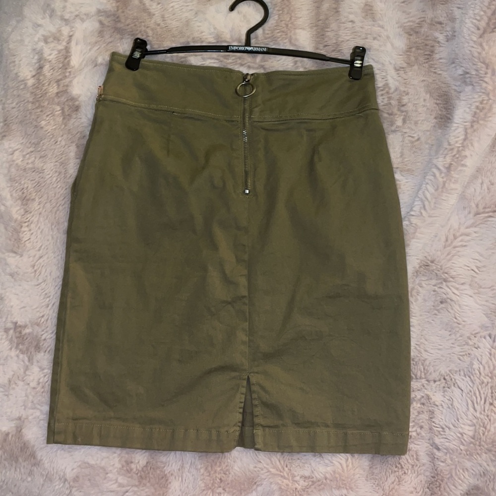 Olive green high waist skirt - Picture 2 of 5